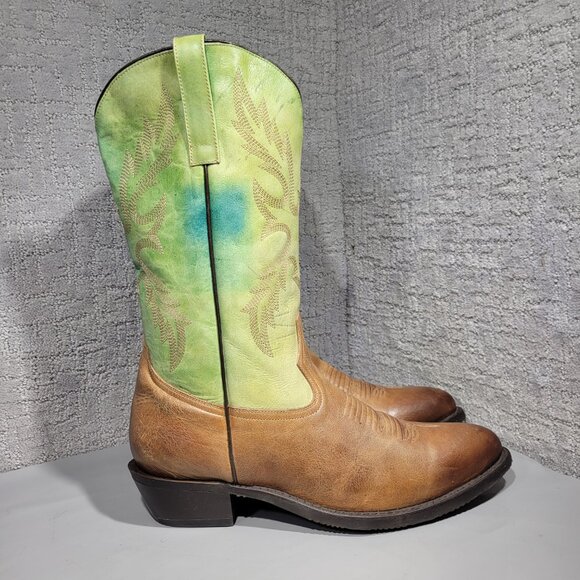 Masterson RBC824 Men's Size 14 EW US Brown Green Leather Pull on Western Boots - Picture 5 of 11